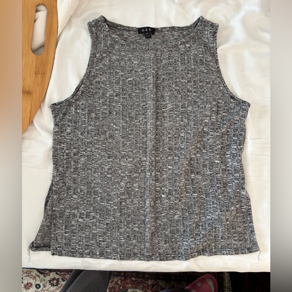 Grey Loose Knit Tank Top